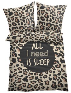bonprix Obojstranná posteľná bielizeň s leopardím dizajnom, farba béžová