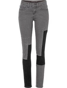 bonprix Skinny džínsy s Color-Blocking, farba šedá