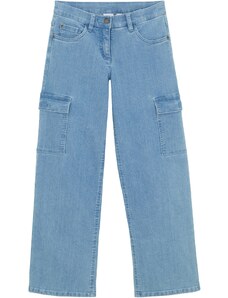 bonprix Dievčenské džínsy cargo, farba modrá, rozm. 170