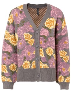 bonprix Pletený sveter s kvetovaným vzorom, farba šedá, rozm. 48/50