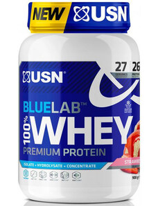 Proteínové prášky USN BlueLab 100% Whey Premium Protein malina 908g blw06