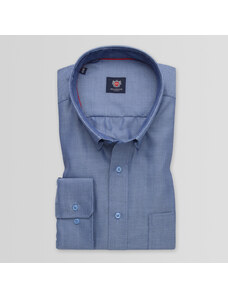 Willsoor Klasická pánska košeľa modrej farby s jemným vzorom 14920