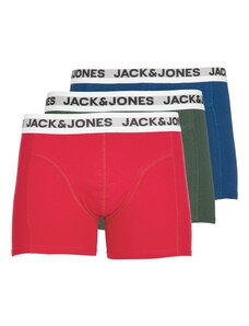 JACK & JONES Boxerky červená / čierna / biela