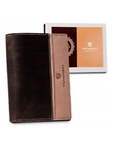 Peterson Kvalitná hnedá pánska kožená peňaženka (GPPN324)