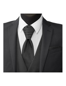 Quentino Čierna svatební kravata s vreckovkou - Regata
