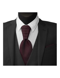 Quentino Vínově červená svatební kravata s vreckovkou - Regata