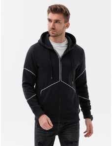 Ombre Clothing Pánska mikina na zips s kapucňou - čierna V1 B1421