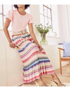 Džersejová maxi sukňa s farebnými pásikmi Linea Tesini