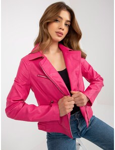 Basic Tmavo-ružová dámska bunda z eko kože Brittany
