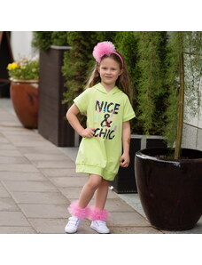 Dievčenské mikinové šaty svetlo zelené LEMON POWER DAGA