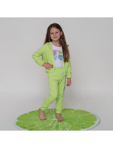 Dievčenské nohavice s potlačou svetlo zelené LEMON POWER DAGA