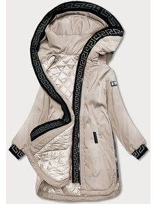 Tmavě béžová dámská bunda s ozdobnou lemovkou model 18059050 - S'WEST
