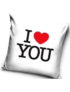 Carbotex Dekoračná obliečka na vankúš s motívom "I Love You" - 40 x 40 cm