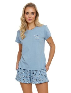 DN Nightwear Dámske pyžamo Stay positive svetle modré