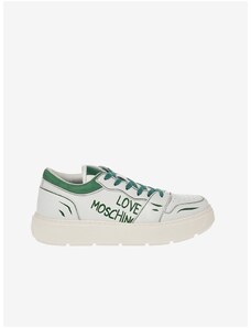 Green and White Women's Leather Sneakers Love Moschino - Women