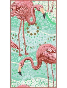 Stylpo s.r.o. Plážový uterák Flamingi, zelený