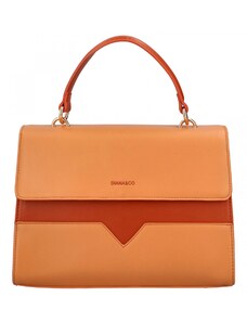 Dámska kabelka do ruky marhuľovo oranžová - DIANA & CO Perforny oranžová