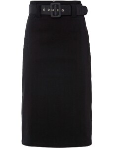 bonprix Ceruzková sukňa so saténovým opaskom, farba čierna, rozm. 32