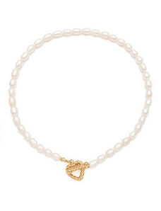 TWINOLO Dámsky oceľový náhrdelník s perlami N1GL5