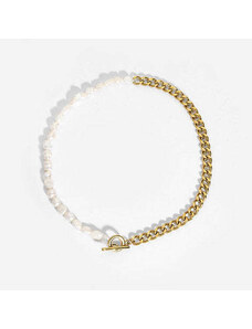 TWINOLO Dámsky oceľový náhrdelník s perlami N1GL91