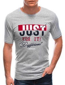 Buďchlap Šedé tričko s nápisom Just S1766