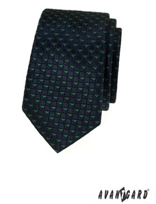 Modrá kravata so zelenými trojuholníkmi Avantgard 551-3011