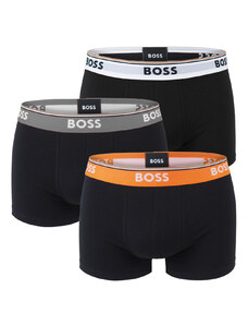 BOSS - boxerky 3PACK cotton stretch black with orange color & gray combo waist - limitovaná fashion edícia (HUGO BOSS)