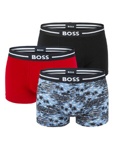 BOSS - boxerky 3PACK cotton stretch BOLD color palm print combo - limitovaná fashion edícia (HUGO BOSS)