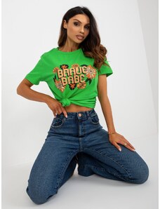 Basic Brave Babe zelené dámske tričko s potlačou