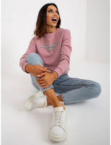 Fashionhunters Dusty pink hoodie with print