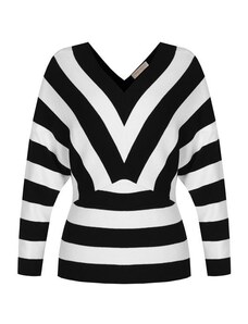 Rinascimento dámsky sveter CFM80011194003 čierny biely
