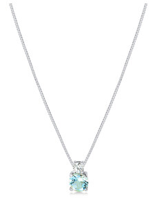 Lillian Vassago Zlatý náhrdelník s modrým topásom LLV22-GN036WBT