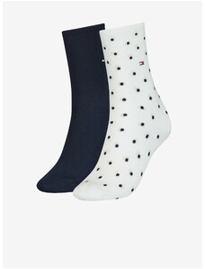 Tommy Hilfiger Set of two pairs of women's socks in white and dark blue Tommy Hil - Ladies