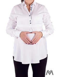 Moderná tehotenská košela v bielej farbe VS-1735T
