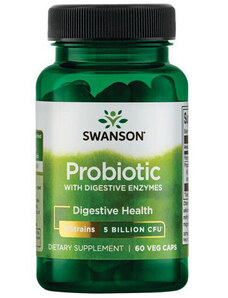 Swanson Probiotic with Digestive Enzymes 60 ks, vegetariánska kapsula, 5 Billion CFU