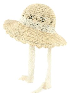 Art of Polo dievčenský letný klobúk svetlo béžový so stuhami