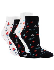 Dámske bavlnené námornícke členkové ponožky RS - 4PACK