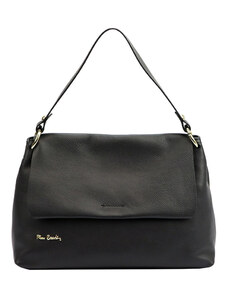 Čierna kožená kabelka Pierre Cardin strednej veľkosti