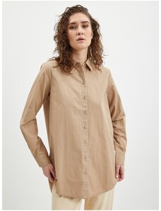 Beige Women's Oversize Shirt Pieces Jiva - Women's