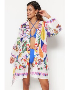 Trendyol Collection Kimono a kaftan - Biela - Bežný strih