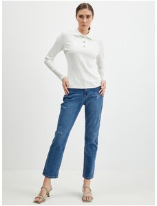 Orsay White Womens Ribbed Polo T-Shirt - Women