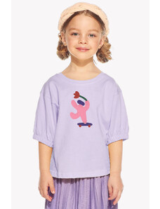 Piskacie Dievčenské tričko skater, farba orgovánová, veľkosť 98