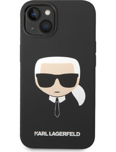 Karl Lagerfeld Liquid Silicone Karl Head Kryt pre iPhone 14 Plus, Čierny