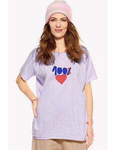 Piskacie Dámske tričko 100% láska, farba orgovánová, veľkosť xxs