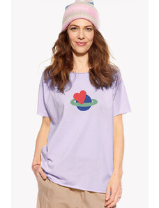 Piskacie Dámske tričko láska vesmírna, farba orgovánová, veľkosť xxs