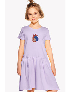 Piskacie Dievčenské šaty hug, farba orgovánová, veľkosť 92