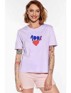 Piskacie Dámske tričko 100% láska, farba orgovánová, veľkosť xs