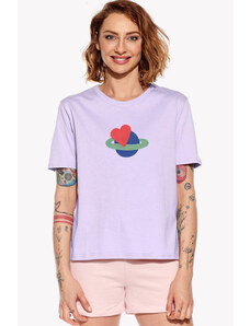 Piskacie Dámske tričko láska vesmírna, farba orgovánová, veľkosť xs