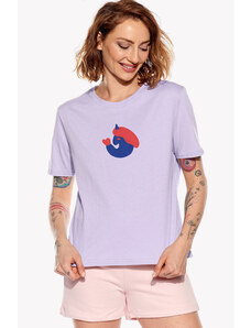 Piskacie Dámske tričko zamilovaný jednorožec, farba orgovánová, veľkosť xs
