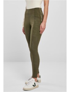 UC Ladies Women's washed trousers made of olive artificial leather